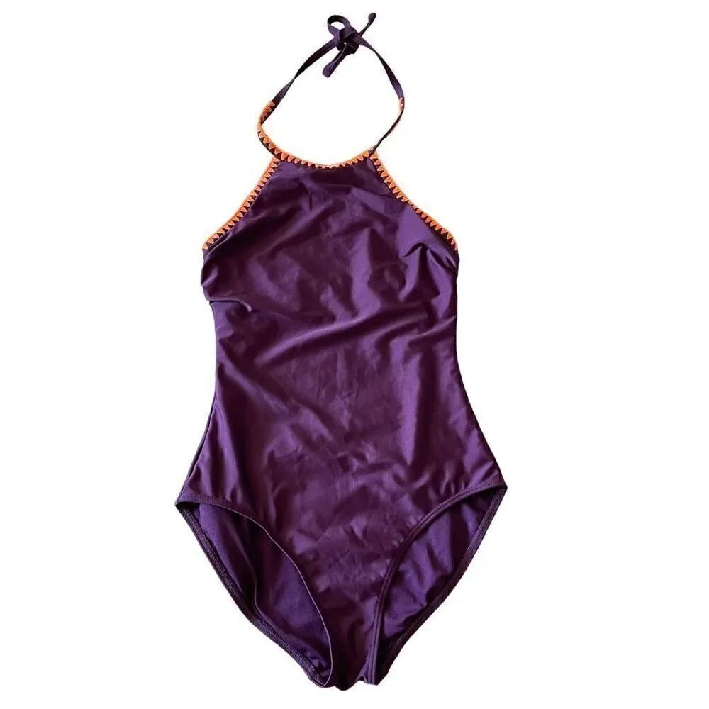 Seekers Australia Purple Orange Embroidery Ties at Neck One Piece Girls SZ 6